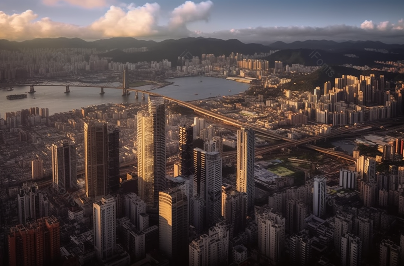 清晨阳光照耀城市大厦摄影图,高清,摄影图,摄影图片,图片大全,摄影图免费下载